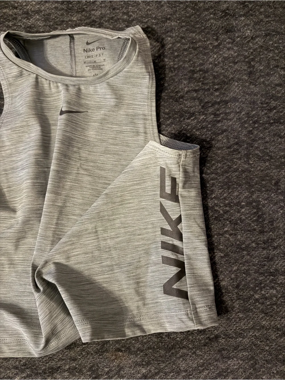 Nike Light Gray Girls' Active Tank with Side Logo